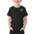 thumbnail image 4 of Camisetas de Cuello Redondo para Niñas - Camisetas de Manga Corta con Corazón de Pedrería, Blusas Ligeras Casuales de Verano Negras 10 Años, 4 of 8