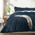 thumbnail image 1 of Juego de Funda para Edredon Duvet Dreamlab, Tamaño King Size, Color Azul Noche, 3 Piezas, 1 of 9