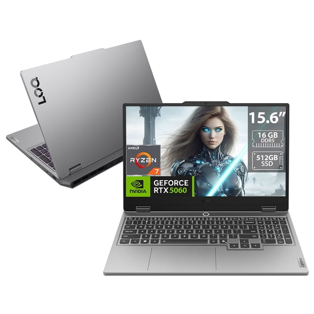 Laptop Gamer Lenovo LOQ 15AHP10: AMD Ryzen 7 250, RAM 16GB DDR5, SSD 512GB, Pantalla 15.6", RTX 5060, Windows 11 Home
