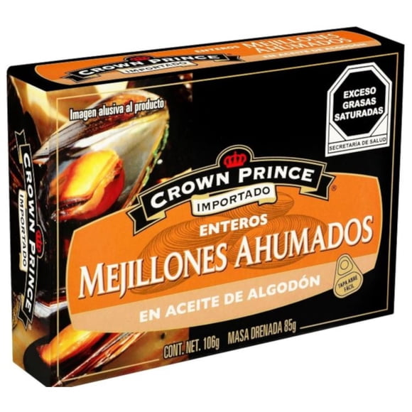 Pack de 12 Mejillones Crown Prince Ahumados 106 gr
