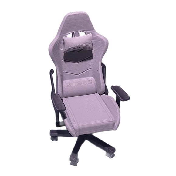 Silla gamer de computadora a escala 1:12, estilo informal, para proyectos arquitectónicos y escenografía. gris