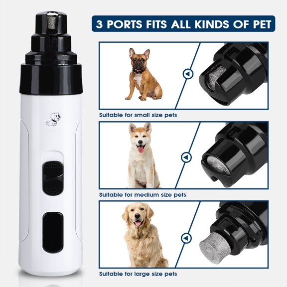 Molinillo de uñas para mascotas, cortaúñas eléctrico silencioso con USB recargable para perros pequeños y medianos