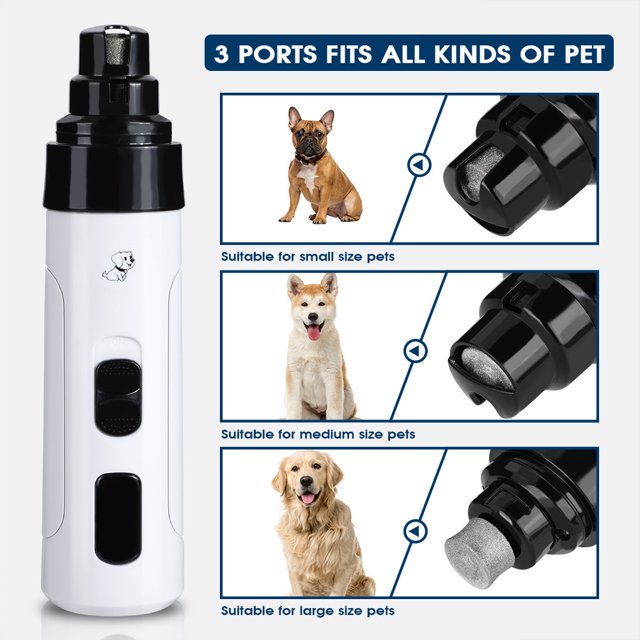 Molinillo de uñas para mascotas, cortaúñas eléctrico silencioso con USB recargable para perros pequeños y medianos