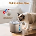 thumbnail image 2 of Oneisall PWF-001 Fuente de Agua para Gatos de Acero Inoxidable 304, Fuentes de Agua de 2L para Gatos de Interior - Plateado, 2 of 11