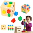 thumbnail image 1 of Cubo de Clasificación de Formas Melissa & Doug MD-1258822 Hecho de Madera Durable Infantil, 1 of 2
