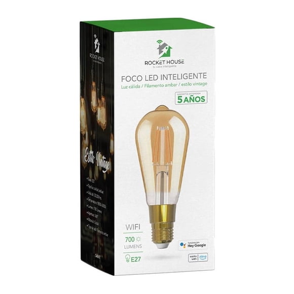 Foco LED Inteligente Rocket House Vintage Saint