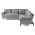 thumbnail image 4 of Sala Esquinera de Velvet Gris Claro Makora Modelo Elton, 4 of 7
