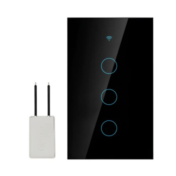 Interruptor Inteligente Wi-fi De 3 Vías Negro