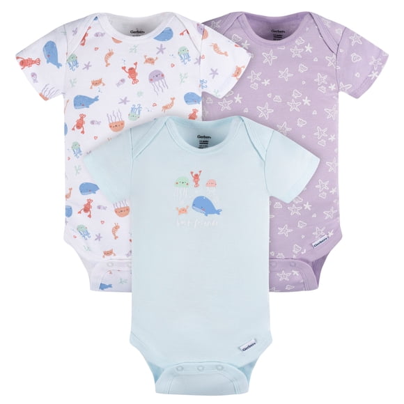 Gerber Essentials Pañalero pack 3 conjunto ballenita body bebé algodón
