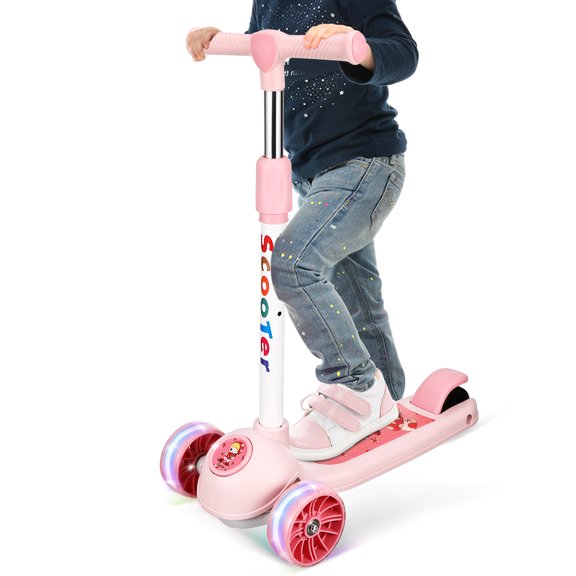 Patinete infantil de tres ruedas, patinete de altura ajustable, patinete portátil, juguetes para exteriores para niños pequeños.
