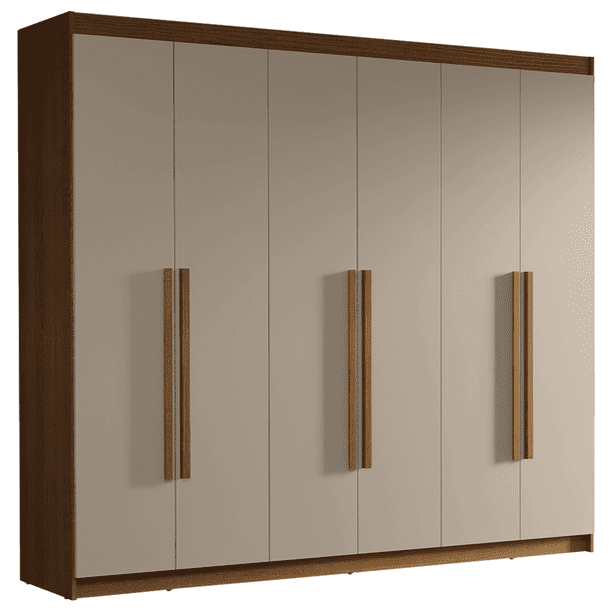 Ropero Closet Madesa Venus 6 Puertas 180cm Marrón/Crema