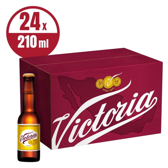 Pack de cerveza Victoria ambar con 24 botellas de 210 ml c/u