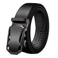 thumbnail image 3 of Cinturón de hebilla automática de cuero sintético negro ajustable para hombre. Estilo B, 3 of 9