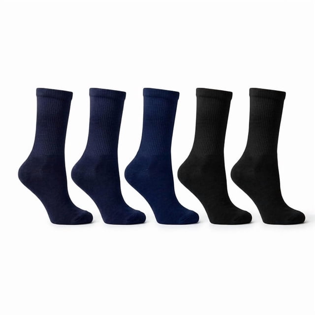Calceta Larga Lisa George para Niño, de Poliéster Multicolor Talla 7 a 9 años, 5 Pares