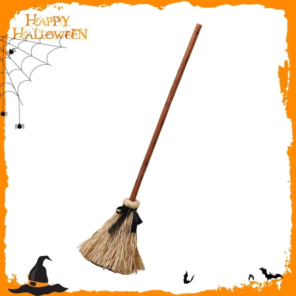Escoba de de Halloween, escoba voladora de mago, decoración flotante animada espeluznante, accesorio de disfraces para interiores, accesorios de