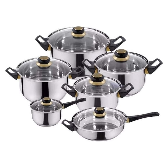 Batería de Cocina Fraciel 12 pz Acero Inoxidable Fernanda 12 pz Acero Inoxidable