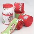 thumbnail image 4 of Amzcrzy Decoración navideña,Árbol de Navidad,Luces navideñas Cintas con purpurina y estampados de caramelos de menta para coronas y decoración navideña roja y caprichosa para lazos, adornos para la c, 4 of 6