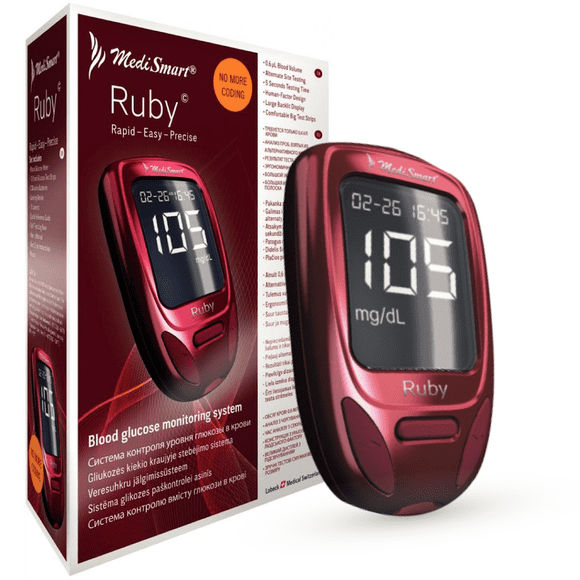 Glucómetro Ruby - Medidor de Glucosa en Sangre (Solo equipo) - MediSmart