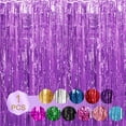 thumbnail image 3 of Billuyoard Cortina de oropel no tóxica e inodoro, telón de fondo personalizado para fiesta, decoraciones para fiesta de cumpleaños, cortina de Kits de decoración para fiestas Púrpura 6.5 pies, 3 of 6