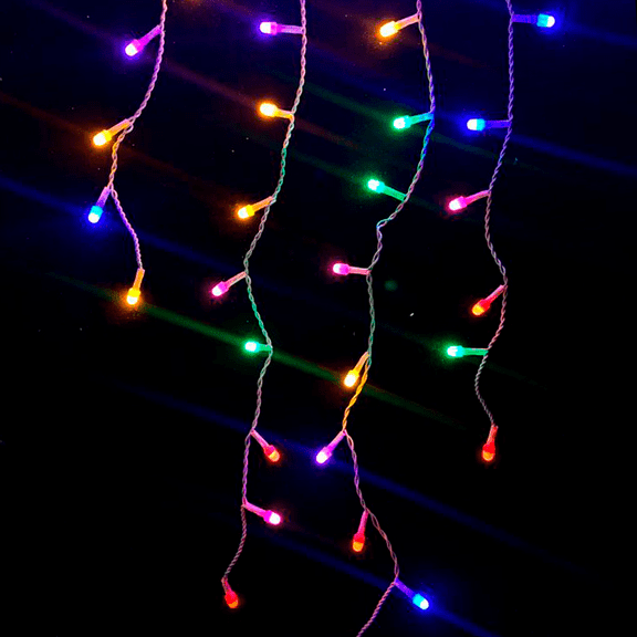 Cascada de Luces La Merced  Navideña Decorativa Luz Led Multicolor Pastel 500 Focos 8 Funciones Cable Blanco 10 m