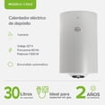 thumbnail image 4 of Calentador de Agua Depósito Eléctrico 30 Litros, 1 Servicio, Encendido automático, Temperatura ajustable 20°C a 75°C, Corriente eléctrica 127V, Seguro y sin gas, Boiler de depósito AVERA, C30LE, 4 of 11