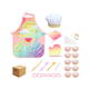 thumbnail image 1 of "Juego De 26pz Disfraces De Chef Para Niños, Incluye Delantal Lab.G, Rosa ", 1 of 5