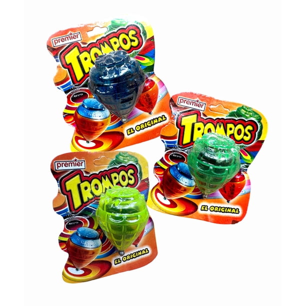 Trompo Premier Spider Pack c/3 piezas colores surtidos Juguete clásico de habilidad y destreza para niños