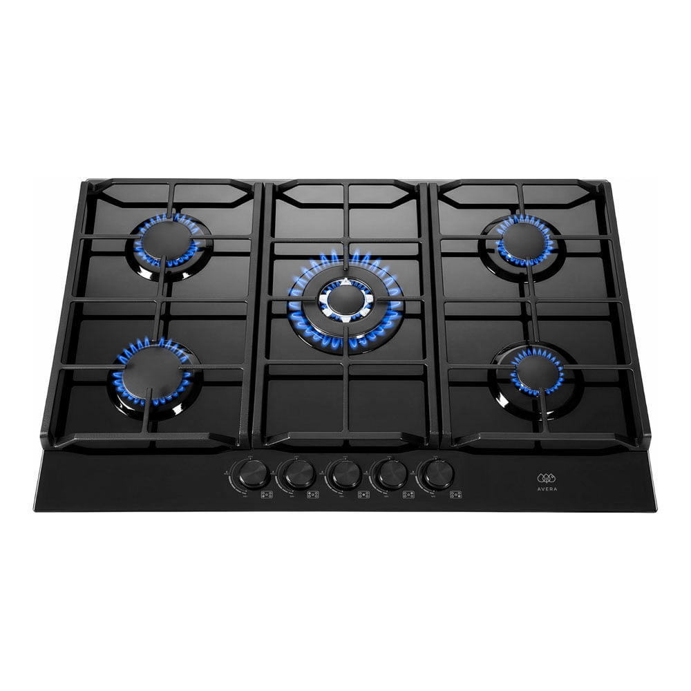 Parrilla A Gas 5 Quemadores AVERA de Hierro Forjado Y Panel Vidrio Templado HEV5