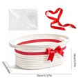 thumbnail image 3 of Cesta de regalo de cuerda de algodón con asas, contenedor de almacenamiento tejido con lazo y bolsa de regalo transparente para regalos navideños., 3 of 7
