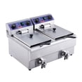 thumbnail image 1 of Freidora electrica comercial VEVOR Freidora profunda de encimera 3000W con tanques duales, 1 of 9