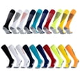thumbnail image 2 of Zhuge Calcetines de fútbol, calcetines de fútbol antideslizantes hasta la rodilla para adultos, calcetines deportivos de rayas de tubo largo, calcetines de fútbol para hombres y mujeres (negro), 2 of 2