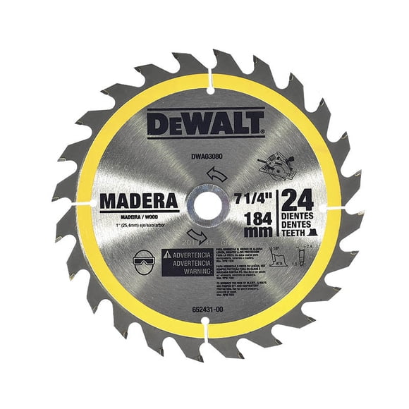 Disco Sierra Circular 7-1/4 In 24 Dientes DeWalt DWA03080