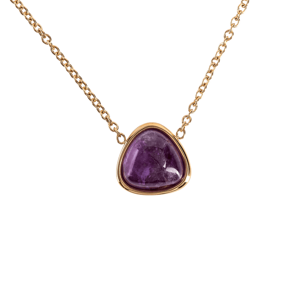 Collar para Mujer LuckyLy de Cuarzo con Dije de Piedra Natural Aline Violeta Oscuro UNITALLA