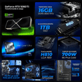thumbnail image 3 of Xtreme PC IA Performance ALIENWARE NVIDIA GeForce RTX 5060 Ti Intel Core Ultra 7 265F 16GB DDR5 SSD 1TB Monitor Curvo 32 180Hz Sistema Liquido WIFI Automatiza y crea con fluidez, 3 of 6