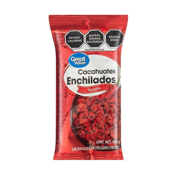 Cacahuates Great Value enchilados picositos 180 g
