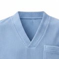 thumbnail image 3 of Ceisia Men's Loose V-Neck Corduroy Long Sleeve Casual Top with Chest Pocket Sky Blue XL Gifts, 3 of 6