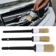 thumbnail image 2 of Kit de cepillo detallado de coches, 3 uds., pelo mixto de jabalí para limpiar huecos de ruedas, rejillas, botones internos, portavasos, 2 of 12