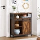 thumbnail image 1 of VASAGLE Mueble de Almacenamiento, Aparador, Armario de Cocina, Puerta Corredera, 30 x 70 x 80 cm, Estante Ajustable, Marrón Rústico y Negro, 1 of 5