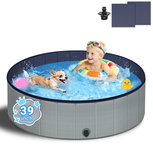 Piscina Plegable para Perros Bamda 100 cm Gris – Tipo Piscina Infantil