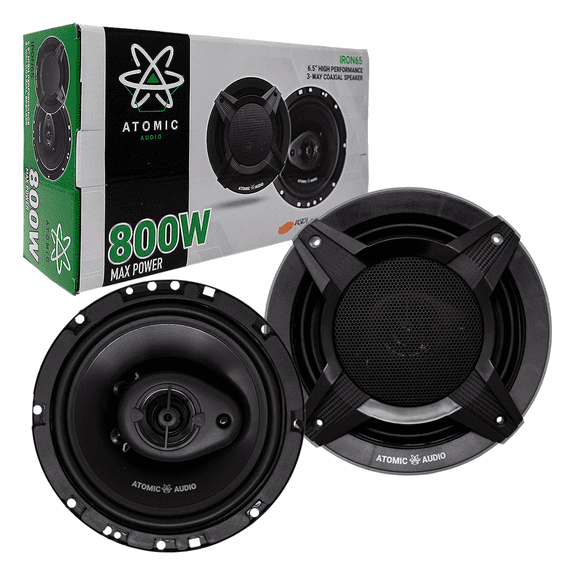 Bocinas Coaxiales Atomic Audio IRON65 800 Watts 6.5 Pulgadas 4 Ohms 3 Vías