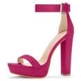 thumbnail image 1 of Sandalias De Plataforma Con Correa De Tobillo De Tacón Alto De Mujer Rosa caliente 40, 1 of 6