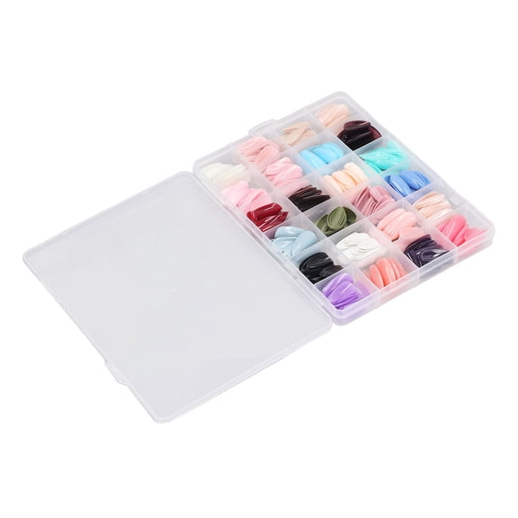Riousery 576pcs False Nail Tips Set Full Cover Pure Color Fashionable Press On Fake Nails Art Tips 19.00 cm x 14.00 cm / 7.48 inches x 5.51 inches