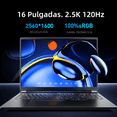 thumbnail image 4 of Laptop Machenike L16A Intel Core I7 13620H 16'' QHD 16GB RAM 512GB SSD  Gris, 4 of 5