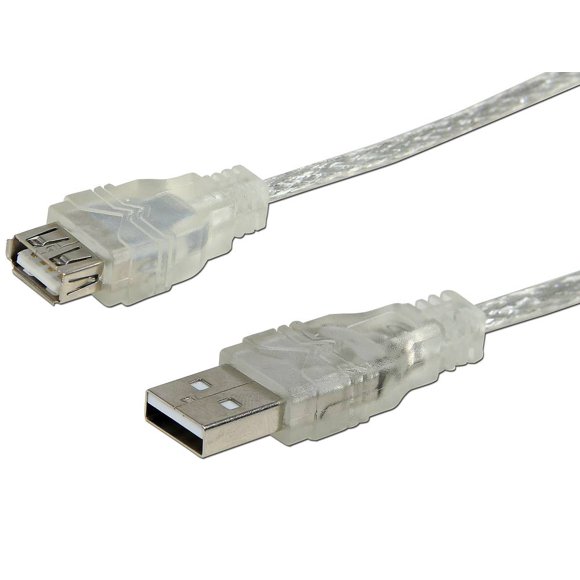 Extensión de cable USB 2.0, A macho / A hembra, 4.5m, Plata.