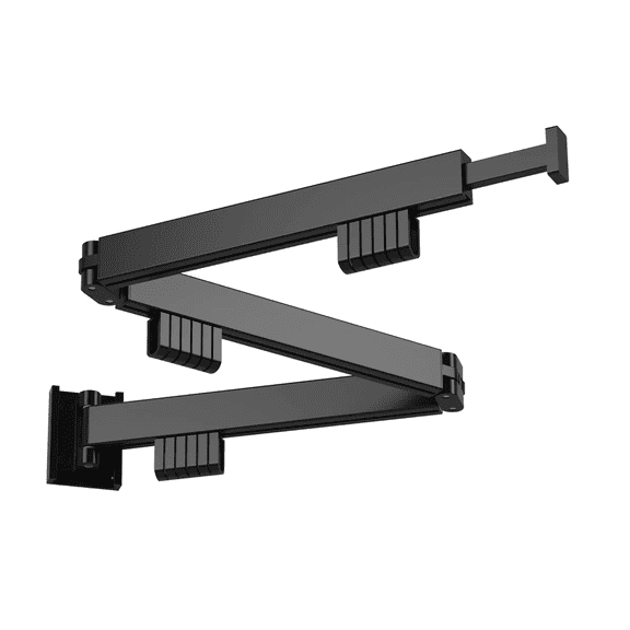 Tendedero Plegable Retráctil Metal Pared P/colgar Ropa 1,2 M Negro