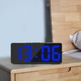 thumbnail image 4 of Despertador electrónico, pantalla LED USB con 2 alarmas con atenuador de repetición Brillo Modo de brillo 5 para personas mayores Oficina en Azul Sunnimix Despertador, 4 of 8
