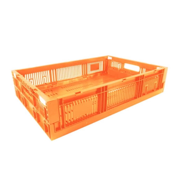 Cajas Colapsable Contenedora MechaBox13 10 Pzas 15kg 40x60x15cm Apilable y Colapsable Polietileno Color Naranja.