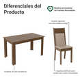 thumbnail image 4 of Juego de Comedor Madesa Jaíne Mesa Tablero de Madera con 6 Sillas Marrón/Crema Madesa con 6 Sillas, 4 of 9