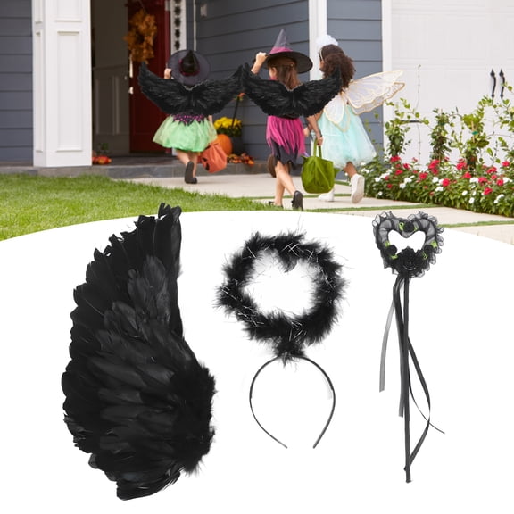 JUEGO DE ACCESORIOS DE ALAS DE ANGEL, Disfraz DE, Juego de ALAS de Ángel para Adultos para Juego de Rol de Halloween