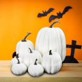 thumbnail image 4 of Advancent 7x Artificial Pumpkins Bulk Faux Harvest For Wedding Fall Centerpiece Kits de decoración para fiestas Blanco, 4 of 6